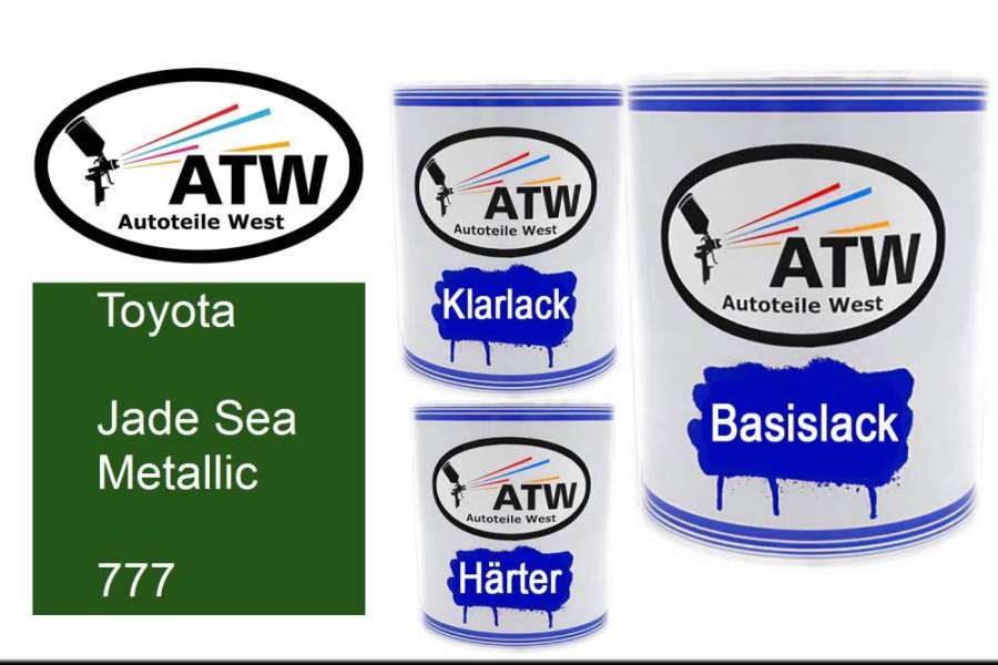 Toyota, Jade Sea Metallic, 777: 1L Lackdose + 1L Klarlack + 500ml Härter - Set, von ATW Autoteile West.